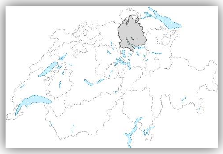 Map: canton of Zurich highlighted